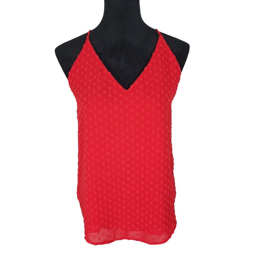 Ann‎ Taylor LOFT OUTLET Size Small Petite Red Chiffon Racerback V-neck Camisole